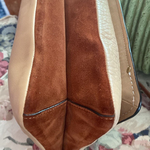 COACH DREAMER SUNRISE LEATHER & SUEDE COLOR BLOCK HANDBAG / CROSSBODY RARE EUC - Picture 9 of 14